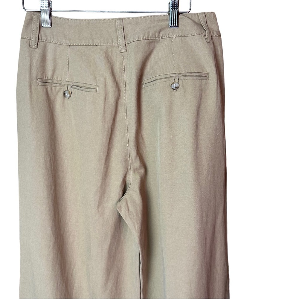 Madewell Harlow Wide Leg Linen Blend Pants Seed Khaki 12 Petite NWT - Picture 10 of 11